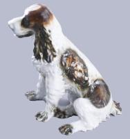 Jelzett nagyméretű porcelán kutya figura, hibátlan, m: 33 cm