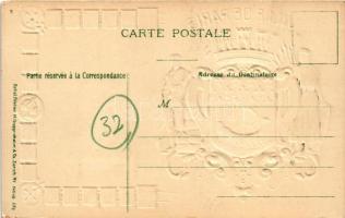 Paris. Ville de Paris, Statue de la République. Art Nouveau, Emb. litho with coats of arms (pinhole)