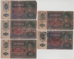 1915. 10K (5x) (2db fekete "ROMANIA TIMBRU SPECIAL" felülbélyegzéssel) T:VG-G Adamo K11Be