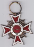 1881 Román zománcozott kereszt kitüntetés sérült hátoldali résszel