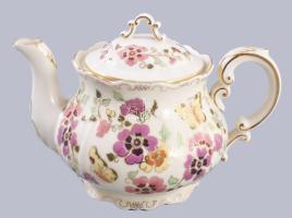 Zsolnay pillangó mintás kávés készlet süteményes tányérokkal. Jelzett, teljes, hibátlan