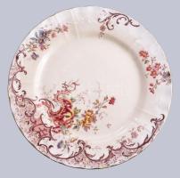 cca 1900-1920 Sarreguemines Fleury 34 részes kávés-teás összeállítás. Jelzett, sérüléssel, mázszínez...