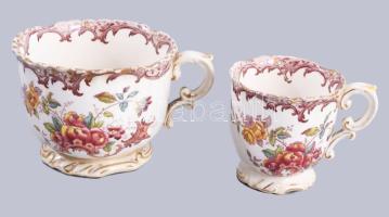 cca 1900-1920 Sarreguemines Fleury 34 részes kávés-teás összeállítás. Jelzett, sérüléssel, mázszínez...