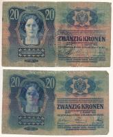 1913. 20K I. kiadás, hamis(?) felülbélyegzéssel (2xklf) T:VG
Adamo K17