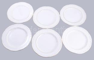 Zsolnay tollazott mintás nagytányér szett, 6 darab, jelzett, hibátlan, d: 25 cm