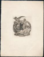 Franz von Bayros (1866-1924): Erotikus ex libris Eugene Ringer, Budapest. Heliogravür, papír, jelzett a nyomaton. 10x9 cm