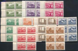 1953 Épületek II. sor hatostömbökben kis képméretben, kivéve a 10f, az nagy képméretben (ráncok / creases)