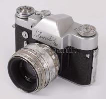 cca 1960-1970 Zenit 3M szovjet fényképezőgép, 35mm filmformátum, Helios-44 58mm f/2 objektívvel, ere...