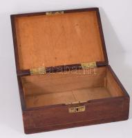 Intarziás fa doboz, kulcs nélkül, 21x31 cm