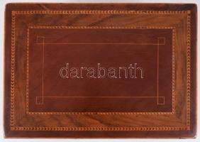 Intarziás fa doboz, kulcs nélkül, 21x31 cm