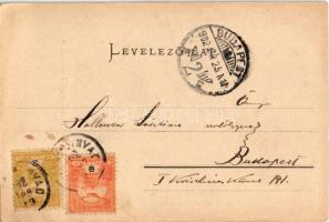 1902 Vajdahunyad, Hunedoara; vár, udvar. Schuller A. kiadása / castle, courtyard (EK)