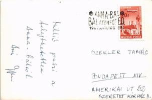 1967 Balatonfüred, Anna Bál belépőjegy, Üdvözlet a 142.ik Anna-báli éjszakáról, szavazólap (non PC) ...