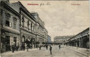 Békéscsaba, Vasút utca, üzletek, Tevan Adolf könyvnyomdája és saját kiadása (r)