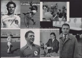 Puskás Ferenc (1927-2006) labdarúgóról eltérő időben készült felvételek, 7 db modern nagyítás, jelzés nélkül, 21x15 cm és 15x10 cm