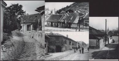 Budapest, Tabán, eltérő időben készült felvételek tétele, 4 db modern nagyítás, jelzés nélkül, 21x15 cm és 10x15 cm