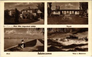 1949 Balatonszemes, Közlekedési Minisztérium dolgozóinak üdülője, Vigadó, móló, vihar a Balatonon