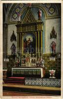 Kalocsa, Iskolanővérek intézetének temploma, belső, főoltár, képeslapfüzetből (Rb)