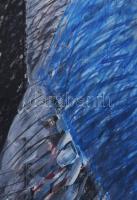 Hajdú László (1938-): Fekete idol, 1990. Vegyes technika, papír. Jelezve balra lent. Hátoldalán auto...