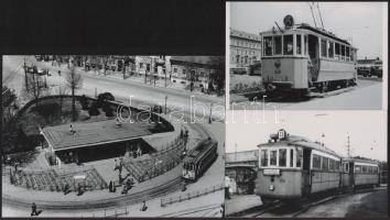 cca 1960 előtti felvételek budapesti villamosokról (13-as, 25-ös, 81-es járat), 3 db modern nagyítás, jelzés nélkül, 15x21 cm és 10x15 cm