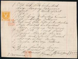 Japán Kyoto 1894 Számla 1Sn okmánybélyeggel