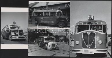 cca 1942 előtti felvételek budapesti autóbuszokról, 4 db modern nagyítás, jelzés nélkül, 21x15 cm és 10x15 cm