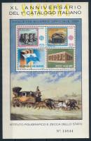 Olaszország 1980 40 éves az első Sassone katalógus, állami nyomdai emlékív Europa CEPT bélyegek képével