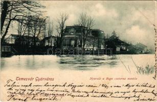 1900 Temesvár, Timisoara; Gyárváros, nyaraló a Béga csatorna mentén. Králicsek Béla kiadása / Bega riverside, villa (fl)