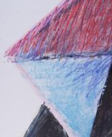 Hajdú László (1938-): Diagonál Geo, 1996. Akril, kréta, papír. Jelezve jobbra lent. Hátoldalán autog...