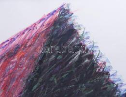 Hajdú László (1938-): Diagonál Geo, 1996. Akril, kréta, papír. Jelezve jobbra lent. Hátoldalán autog...