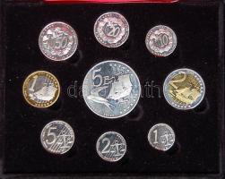2004. 1c-5€ Magyar Köztársaság Euro sorának 9db klf próbaverete Ag T:PP eredeti dobozban, tanúsítvánnyal!