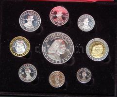 2004. 1c-5€ Magyar Köztársaság Euro sorának 9db klf próbaverete Ag T:PP eredeti dobozban, ...