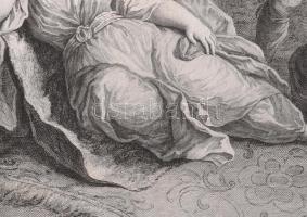 Nicolaus Cavalli : Voltaire Zaire c, művének egyik jelenete. Rézmetszet, papír. Paszpartuban 41x31 c...