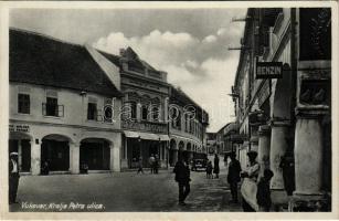 Vukovar, Kralja Petra ulica, Narodna Trgovina, Benzin / utca, Walder üzlete / street, shops (EK)