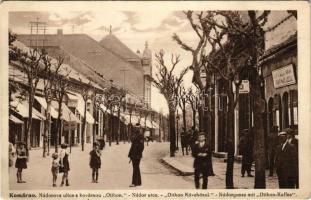 1927 Komárom, Komárno; Nádor utca, Otthon kávéház, drogéria / street, cafe, shops (EK)
