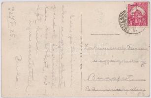 1927 Komárom, Komárno; Nádor utca, Otthon kávéház, drogéria / street, cafe, shops (EK)