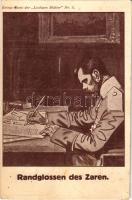 Randglossen des Zaren. Kriegs-Karte des Lustigen Blätter Nr. 14. Druck von H. S. Hermann (Berlin) / German military art postcard, Tsar (tűnyomok / pinmarks)
