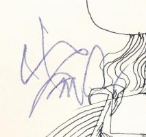 Szász Endre (1926-2003): Hölgy portré. Nyomat, papír, jelzett. 15x10,5 cm