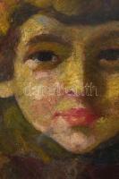 Olvashatatlan jelzéssel: Arckép. Olaj, karton. Kissé sérült. 30x27 cm