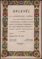 1941 Cserkész napiparancs, oklevél, körlevél, 3 db