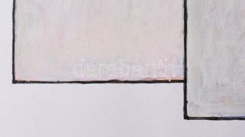 Hajdú László (1938-): Térérzetek VI., 1999. Akril, kártyapapír. Jelezve középen lent. Hátoldalán aut...