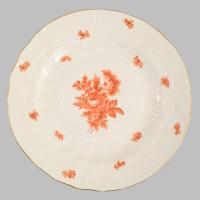 Herendi óherendi virágmintás tányér. Jelzett, kézzel festett, minimális kopással, d: 25 cm