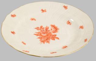 Herendi óherendi virágmintás tányér. Jelzett, kézzel festett, minimális kopással, d: 25 cm