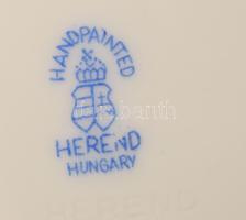 Herendi óherendi virágmintás tányér. Jelzett, kézzel festett, minimális kopással, d: 25 cm
