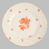 Herendi óherendi virágmintás tányér. Jelzett, kézzel festett, hibátlan, d: 25 cm