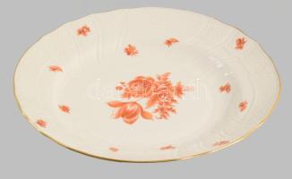 Herendi óherendi virágmintás tányér. Jelzett, kézzel festett, hibátlan, d: 25 cm