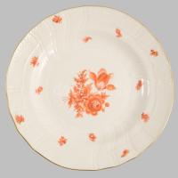 Herendi óherendi virágmintás tányér. Jelzett, kézzel festett, hibátlan, d: 25 cm