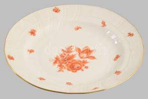 Herendi óherendi virágmintás tányér. Jelzett, kézzel festett, hibátlan, d: 25 cm