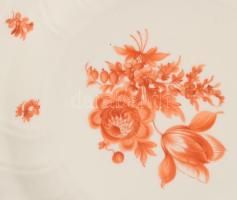 Herendi óherendi virágmintás tányér. Jelzett, kézzel festett, hibátlan, d: 25 cm