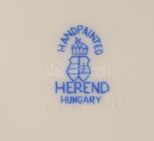 Herendi óherendi virágmintás tányér. Jelzett, kézzel festett, hibátlan, d: 25 cm