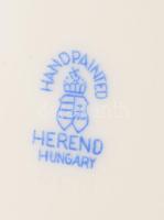 Herendi óherendi virágmintás tányér. Jelzett, kézzel festett, repedésvonallal, d: 25 cm